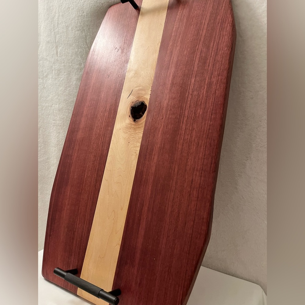 Purpleheart and Maple Wood Charcuterie/Server Board with Handles